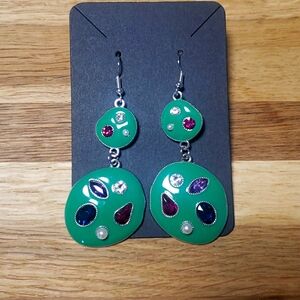 Green artistry earrings